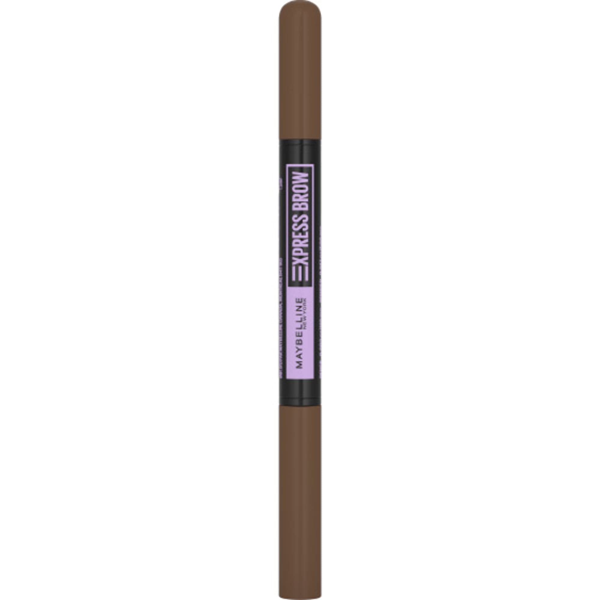 Maybelline brow pencil beside travel bag in lifestyle scene showing portability benefit