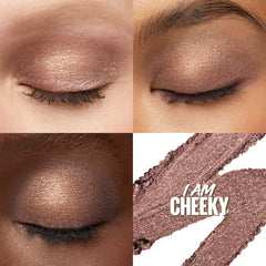 MAYBELLINE creamy mauve shimmer texture close up demonstrating blendable finish