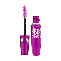 Maybelline Falsies side profile of eye showing lifted outer lashes and flared silhouette benefit