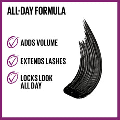 MAYBELLINE close-up of double-curved brush showing lift and separation benefit