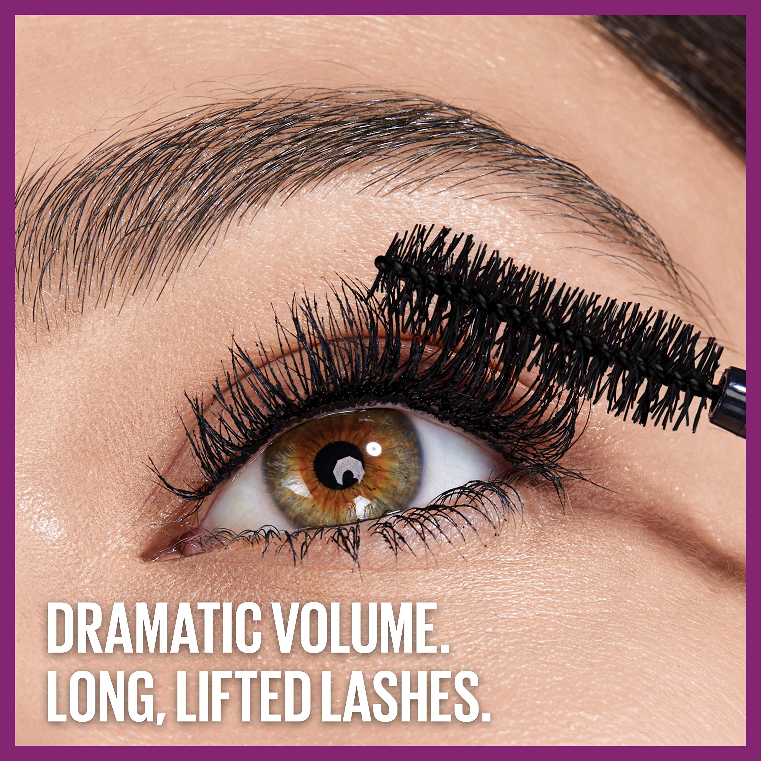 Maybelline mascara applied on model eye showing lifted lashes