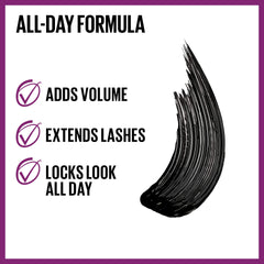 MAYBELLINE mascara formula texture close-up with fibers adding length