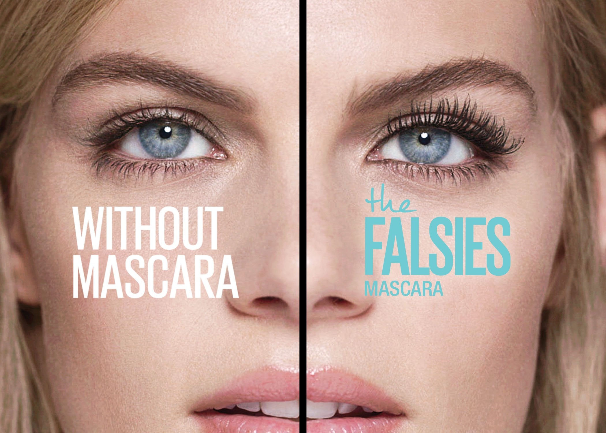 MAYBELLINE mascara texture swatch showing rich black pigment payoff