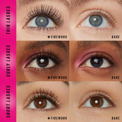 Maybelline Firework lifestyle shot on vanity conveying dramatic, conditioned lashes