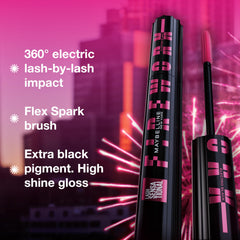 Maybelline Firework size scale in hand showing compact tube for easy daily use