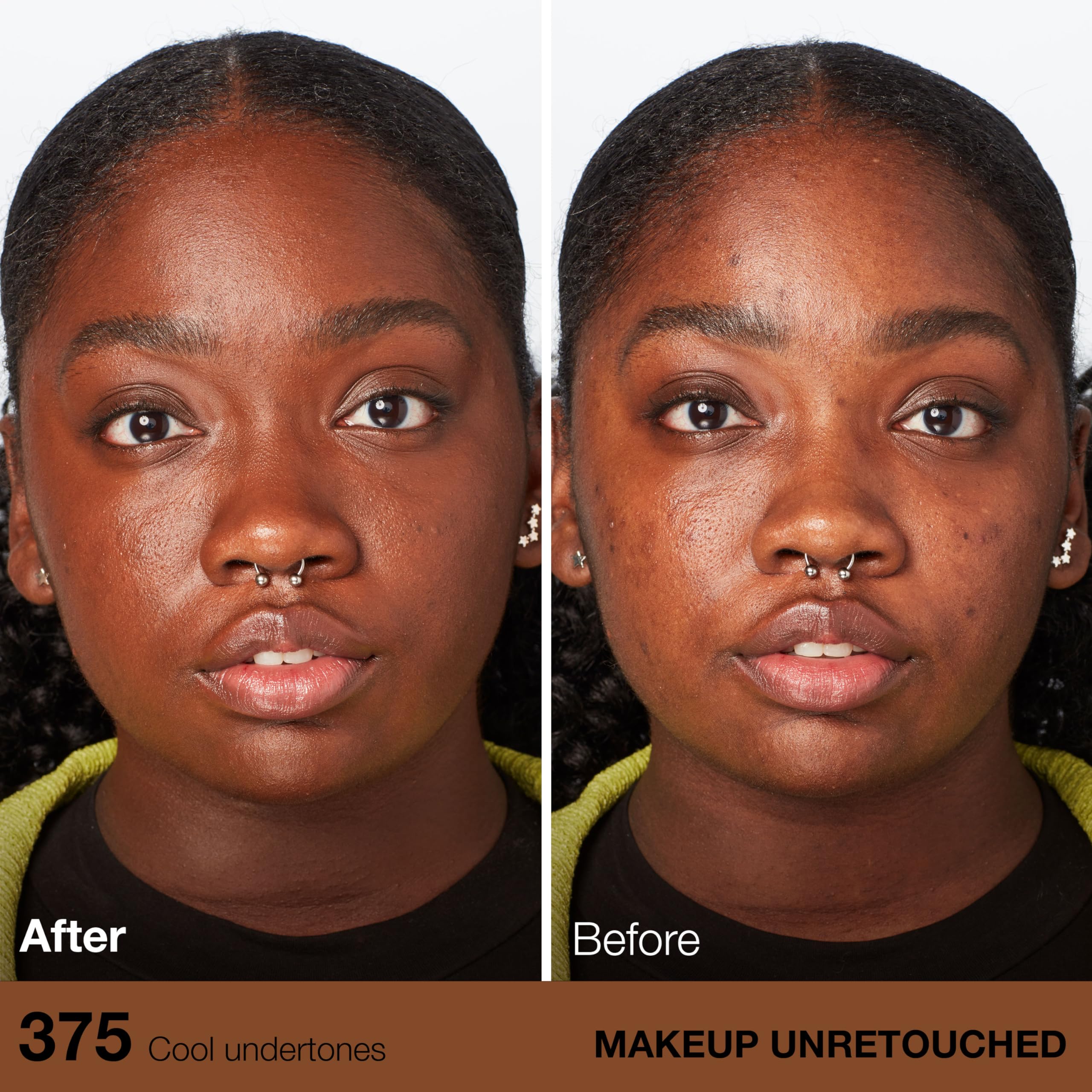 Maybelline Fit Me applied with sponge illustrating even, buildable coverage
