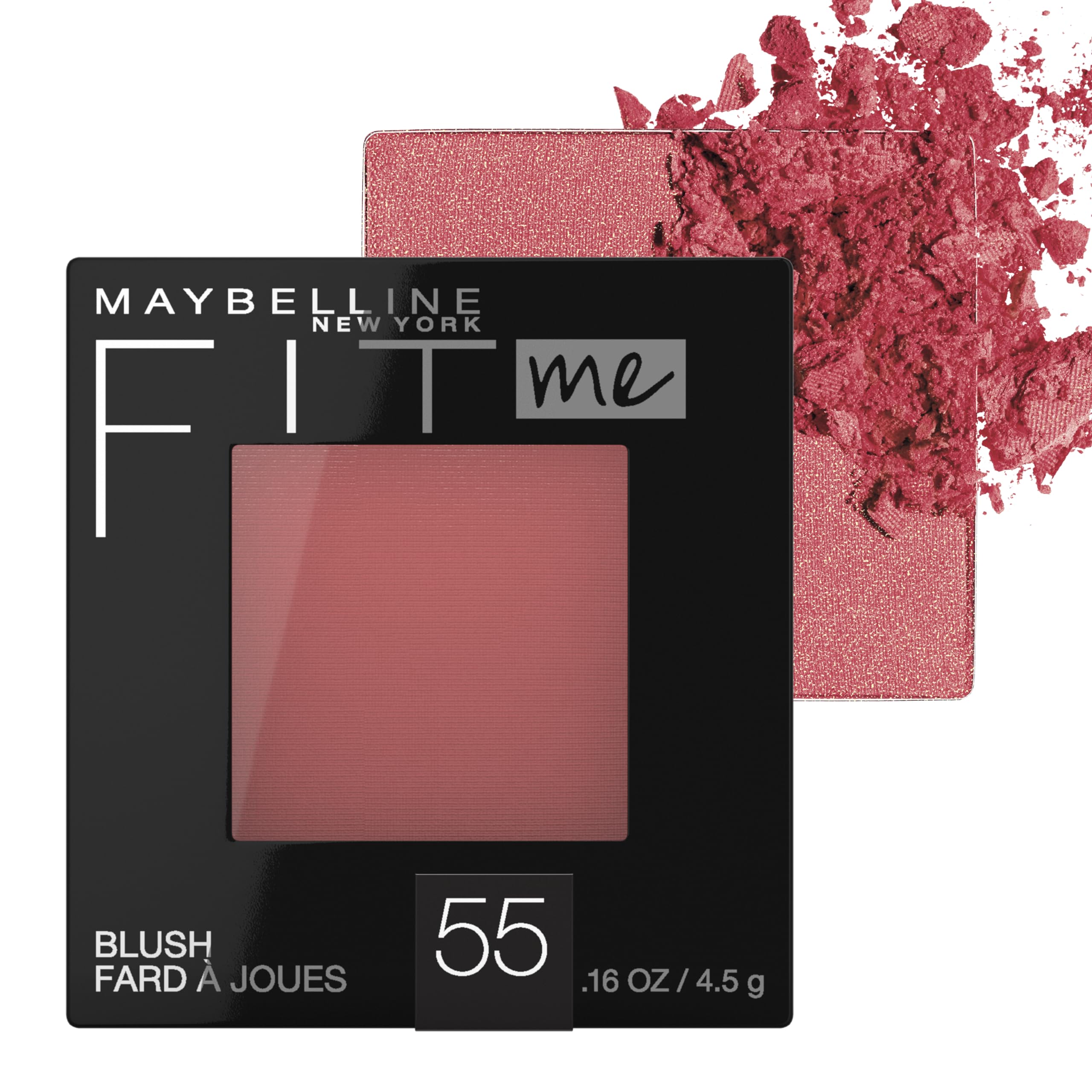 Maybelline Fit Me front packaging showing compact and berry shade benefit