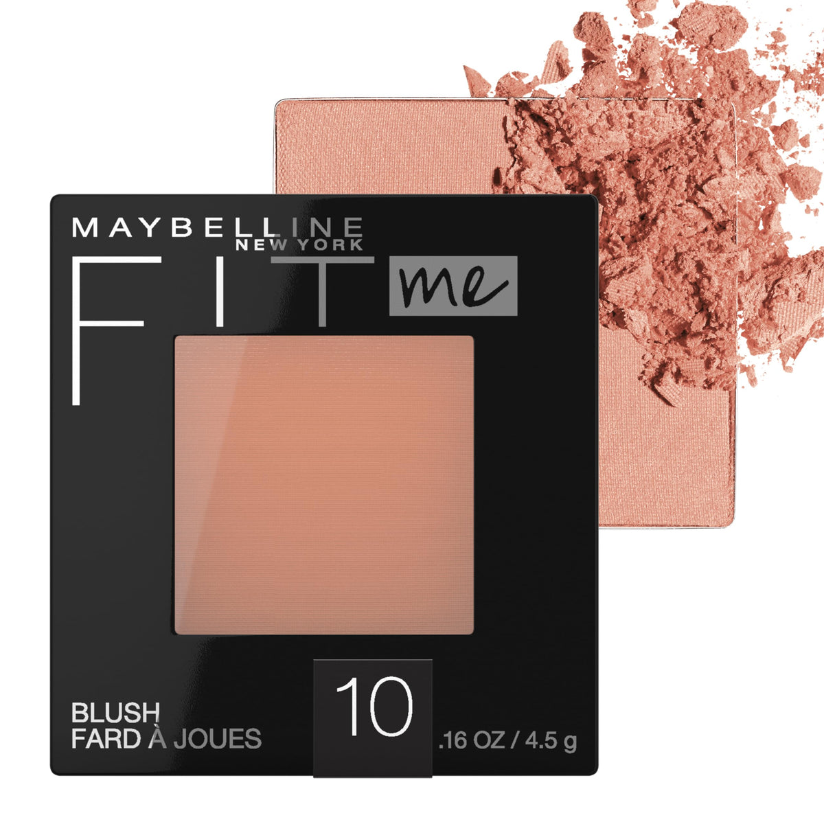 Maybelline Fit Me blush front packaging showing buff shade and compact convenience