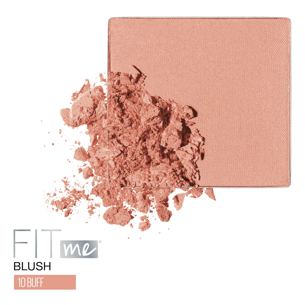 Maybelline Fit Me blush close-up of pressed pan highlighting smooth finish