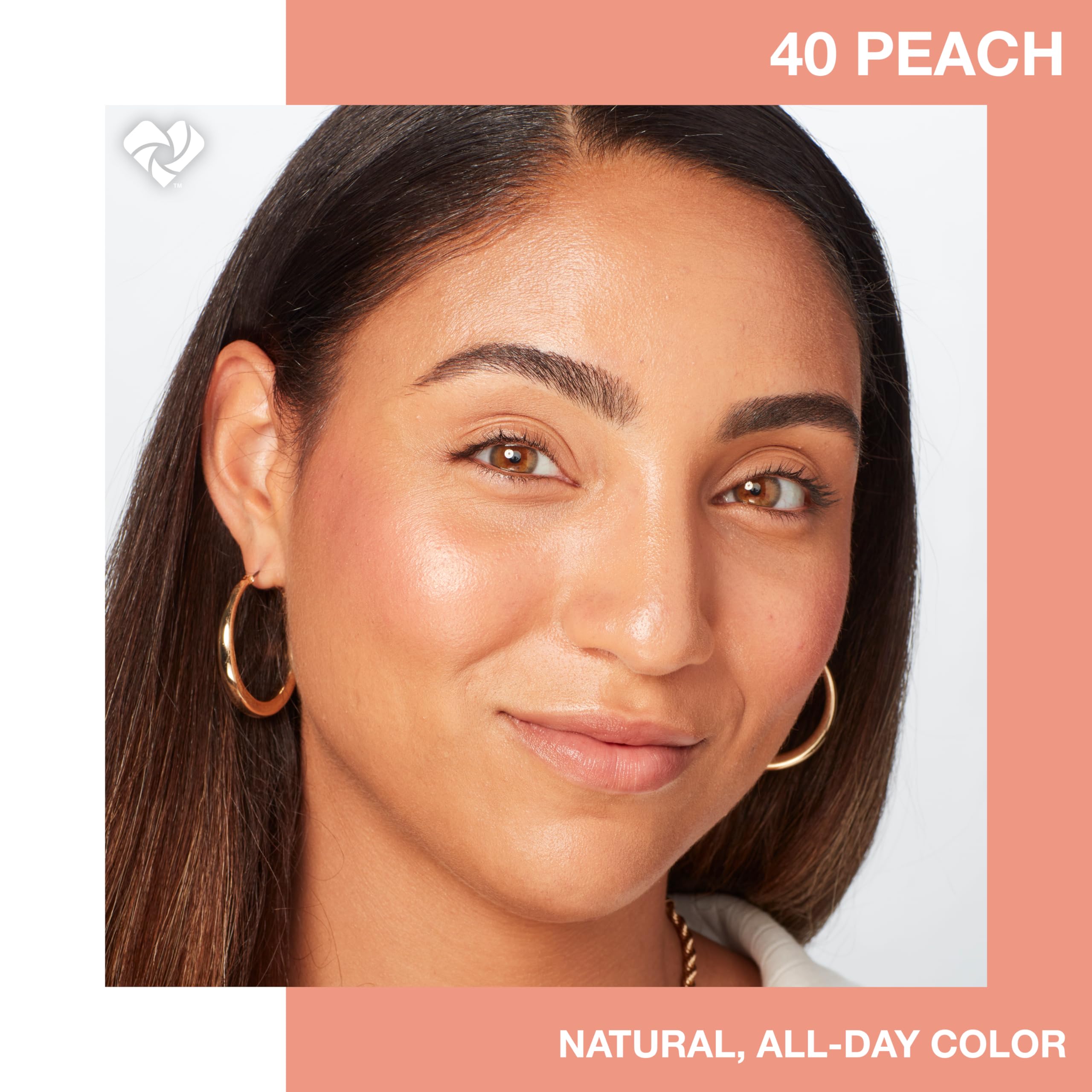 MAYBELLINE swatch on skin demonstrating true-to-shade peach tone and natural glow