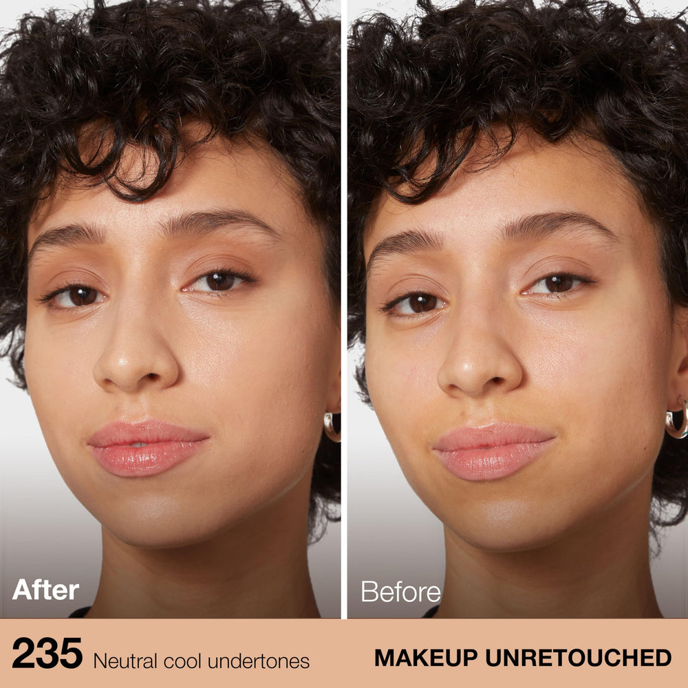 Maybelline Fit Me pump detail highlighting precise dispensing and oil-free finish