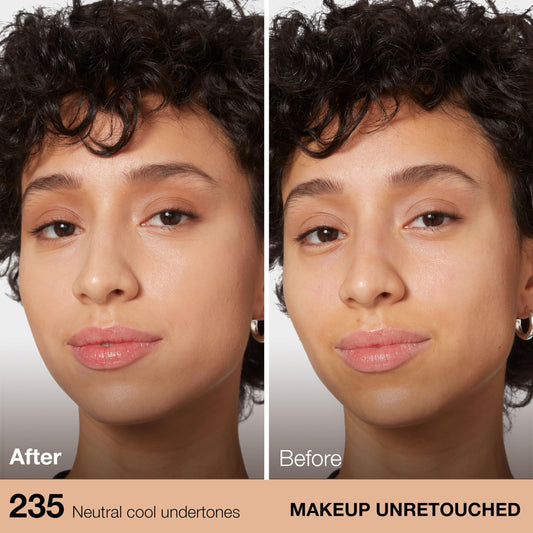 Maybelline Fit Me pump detail highlighting precise dispensing and oil-free finish
