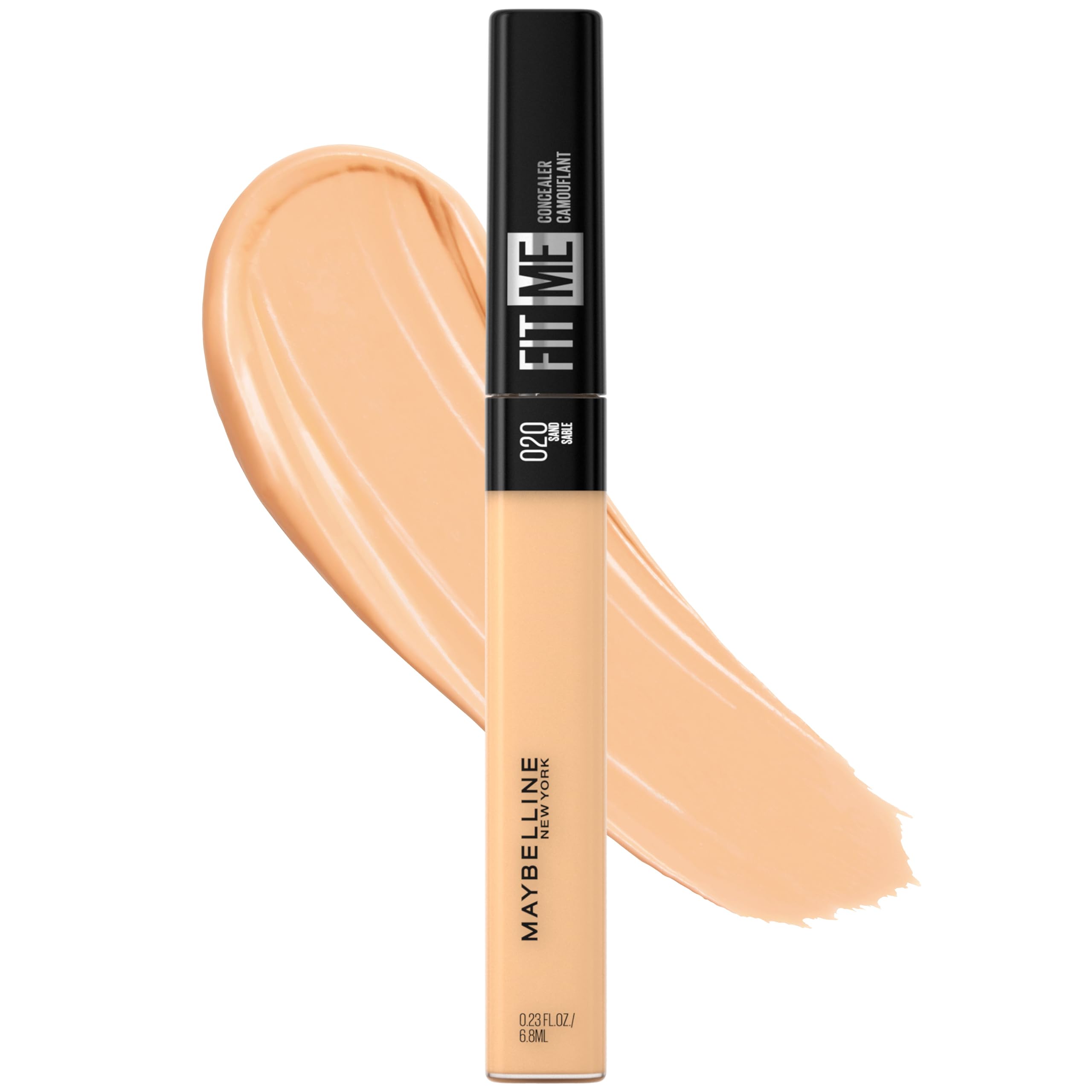 Maybelline Fit Me concealer front packaging showing shade and benefit