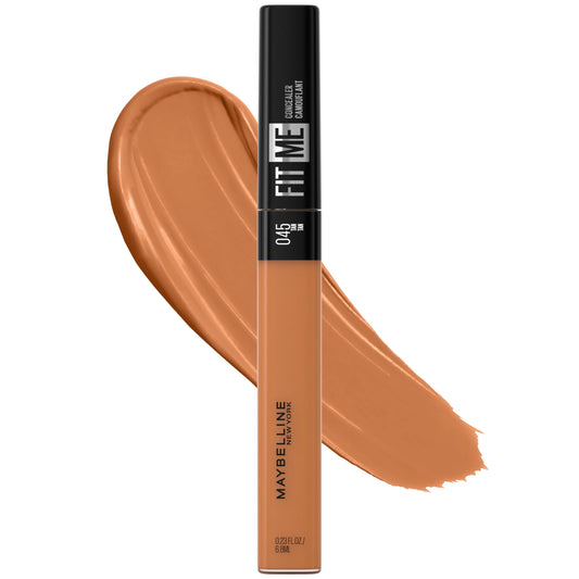 Maybelline Fit Me concealer front packaging showing shade tan and product benefit