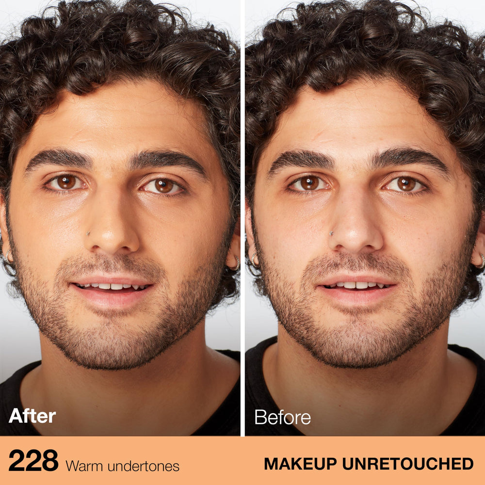 Maybelline foundation being applied with a sponge for seamless, buildable coverage