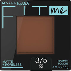 Maybelline compact front view showing label and Java shade, perfect matte finish