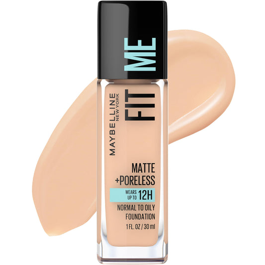MAYBELLINE front bottle showing Nude Beige and packaging, highlighting shade match benefit