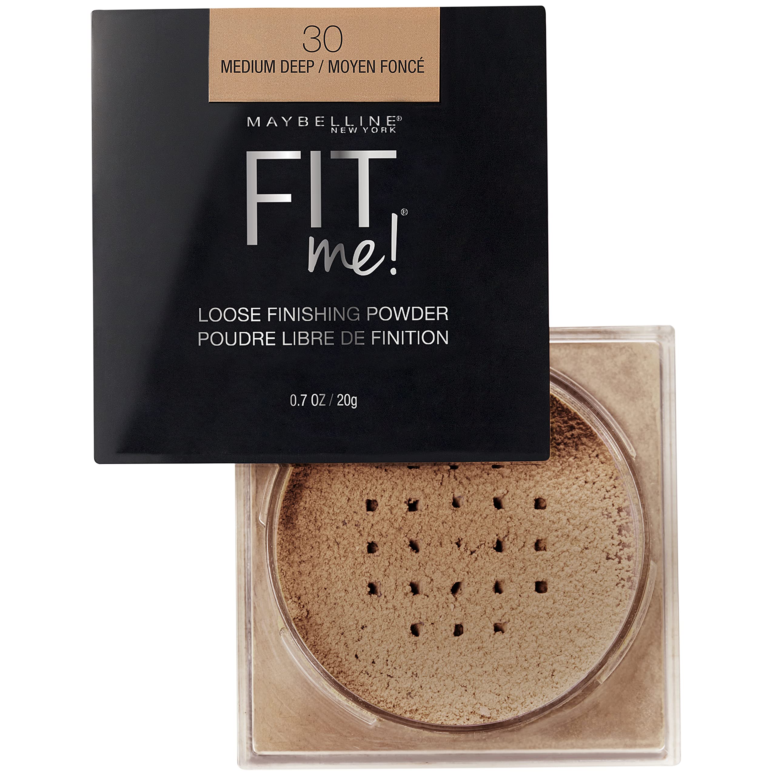 Maybelline Fit Me jar beside a coin showing compact size benefit