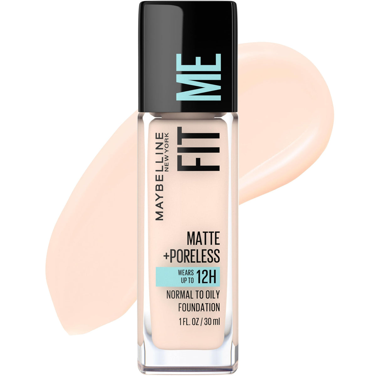 Maybelline bottle front view showing product branding and shade benefits