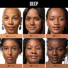 Maybelline powder applied with sponge illustrating easy touch-up benefit