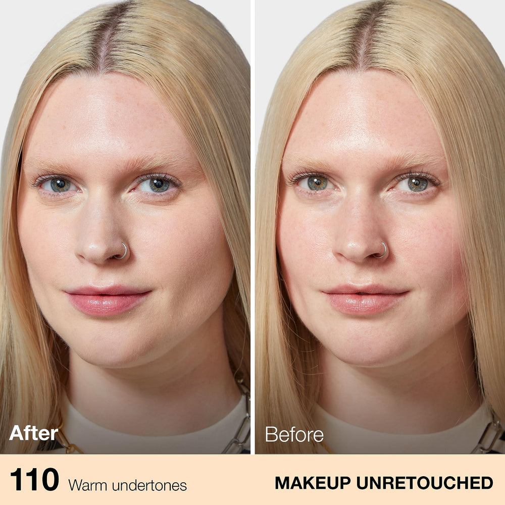 Maybelline Fit Me foundation dispensing from pump showing controlled application