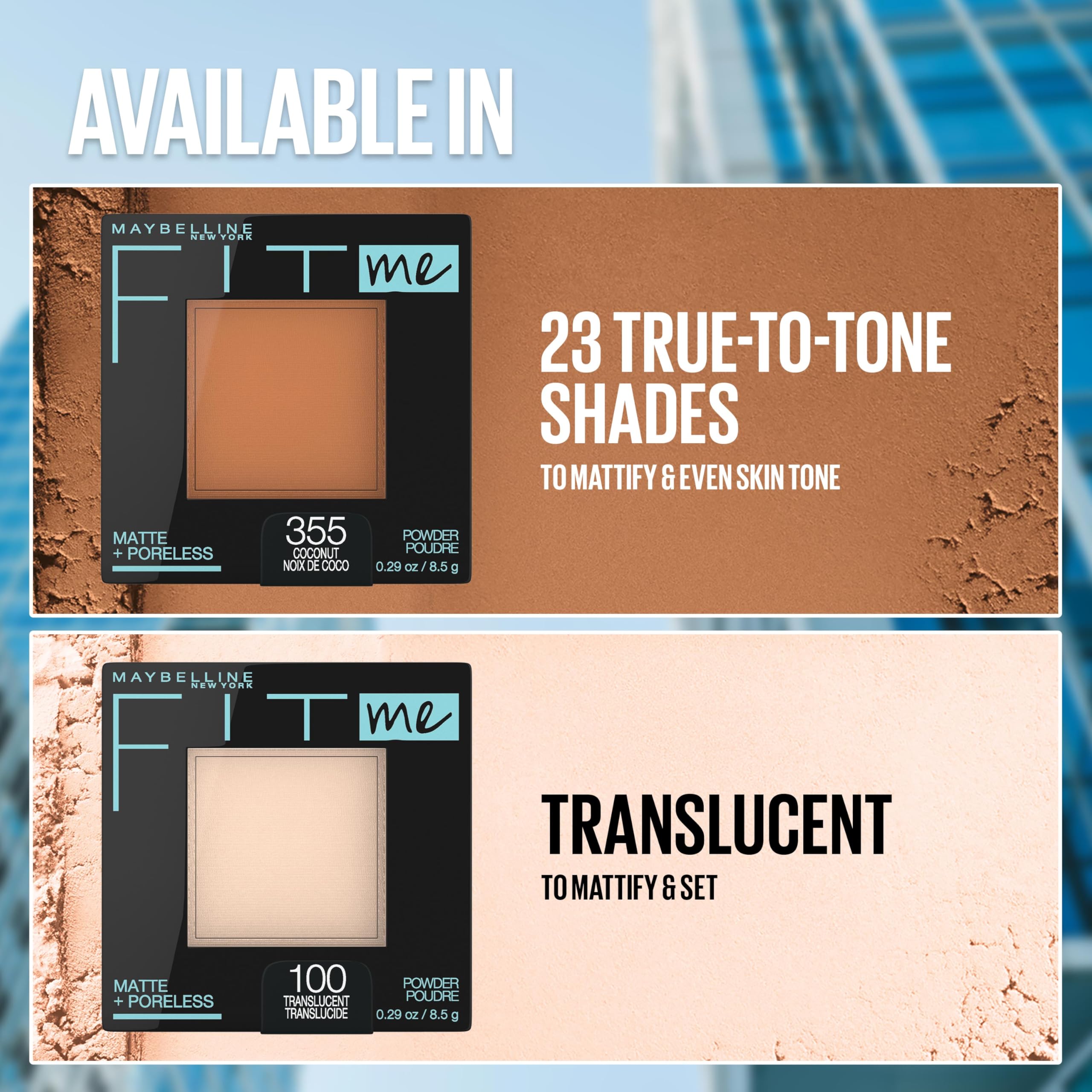 maybelline compact next to coin for size comparison and travel portability