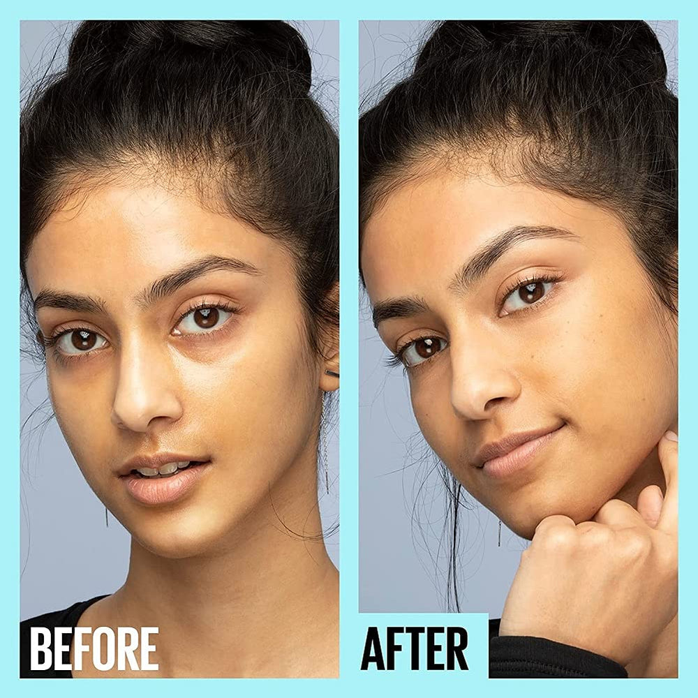 Maybelline primer spread on skin, shows smooth canvas and instant blur
