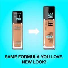Maybelline pump dispensing foundation showing texture and blendability benefit