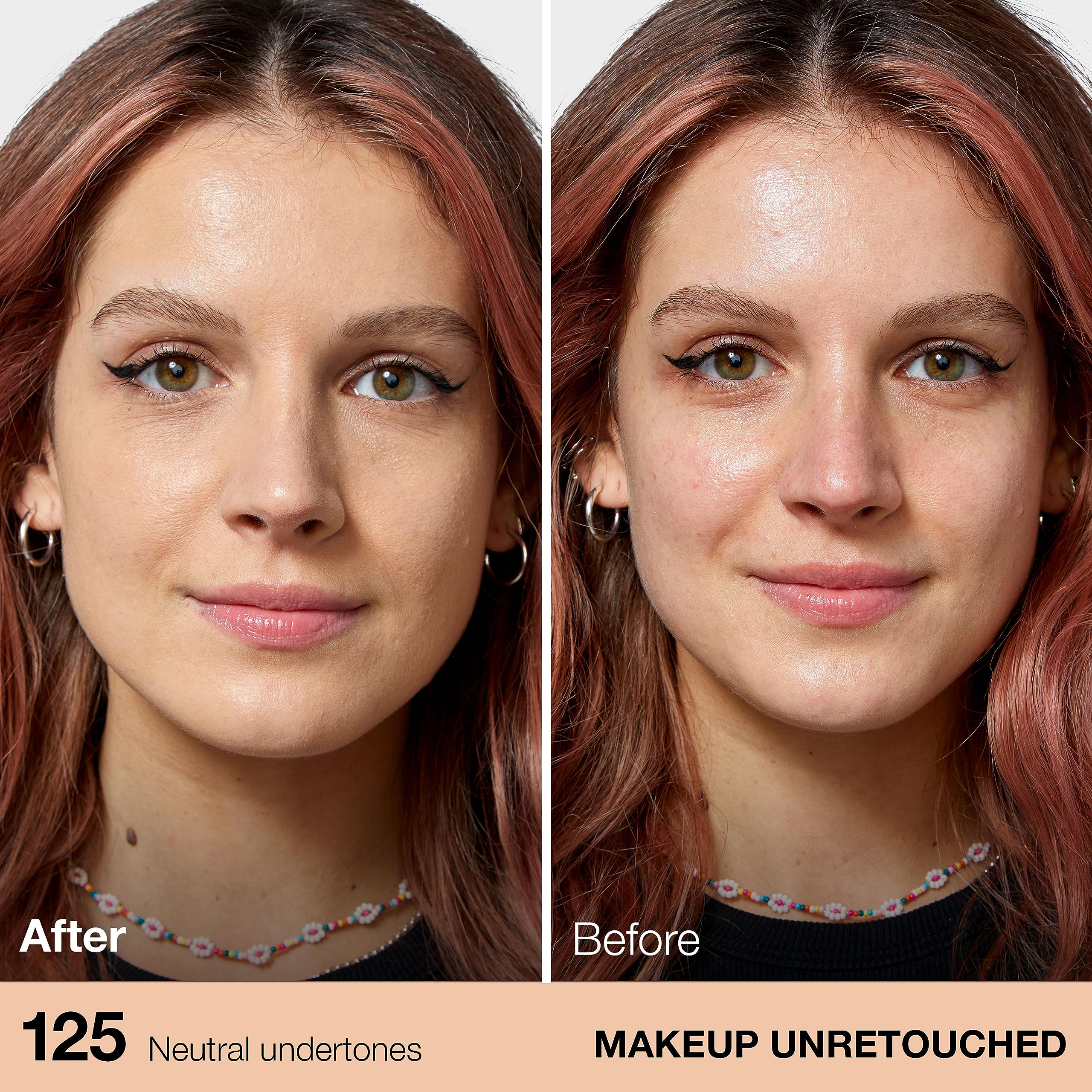 MAYBELLINE foundation texture on hand from pump, demonstrating blendable coverage benefit
