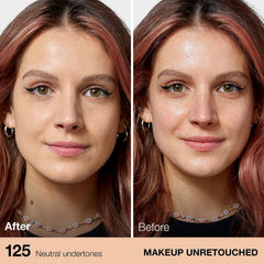 MAYBELLINE foundation texture on hand from pump, demonstrating blendable coverage benefit