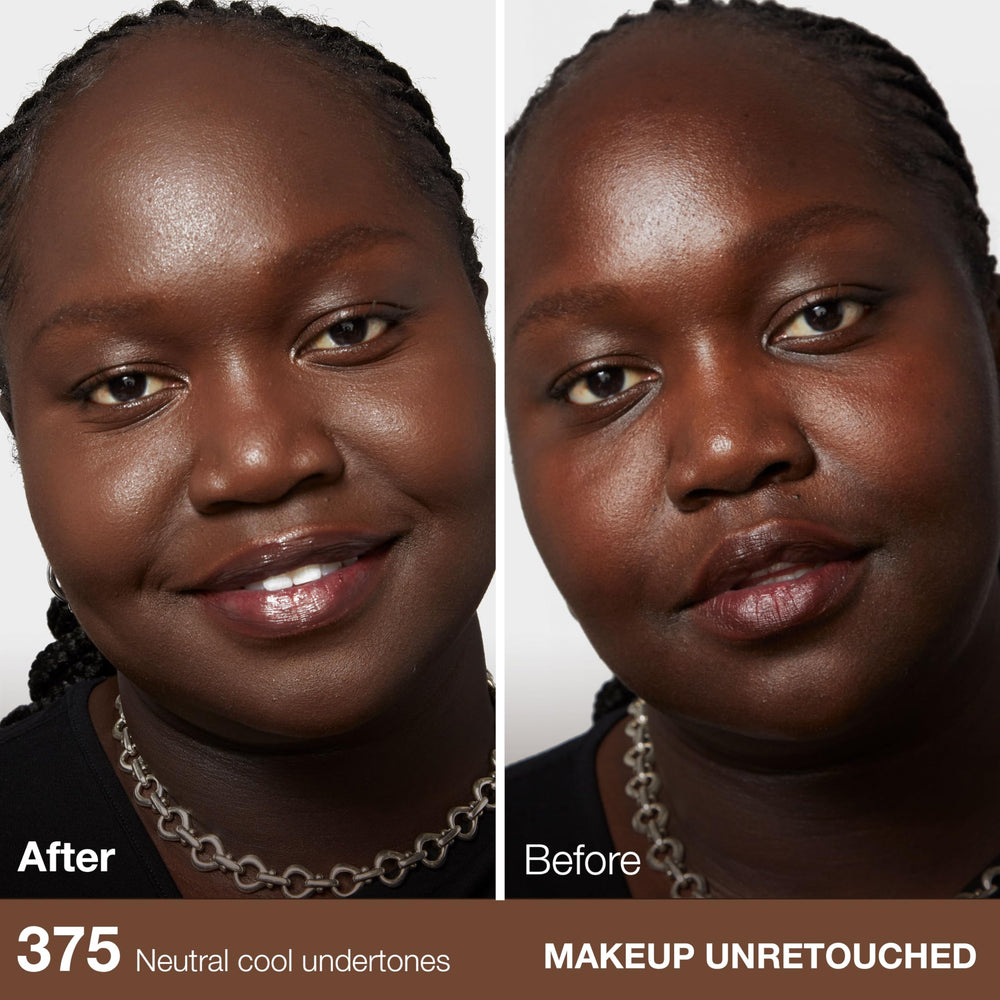 Maybelline Fit Me pump dispensing foundation demonstrating controlled application