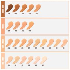 Swatch comparison of Maybelline Fit Me Mocha on arm showing undertone match and coverage level