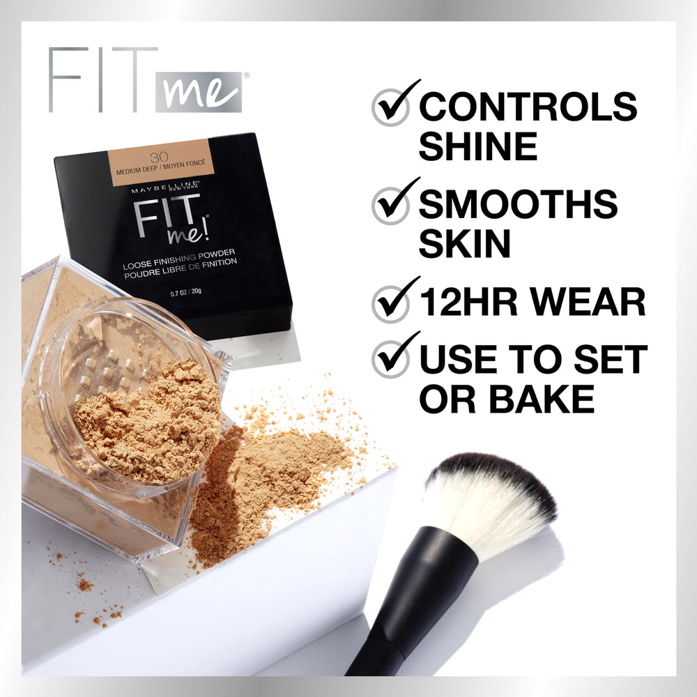 MAYBELLINE loose powder texture close-up highlighting fine mineral finish