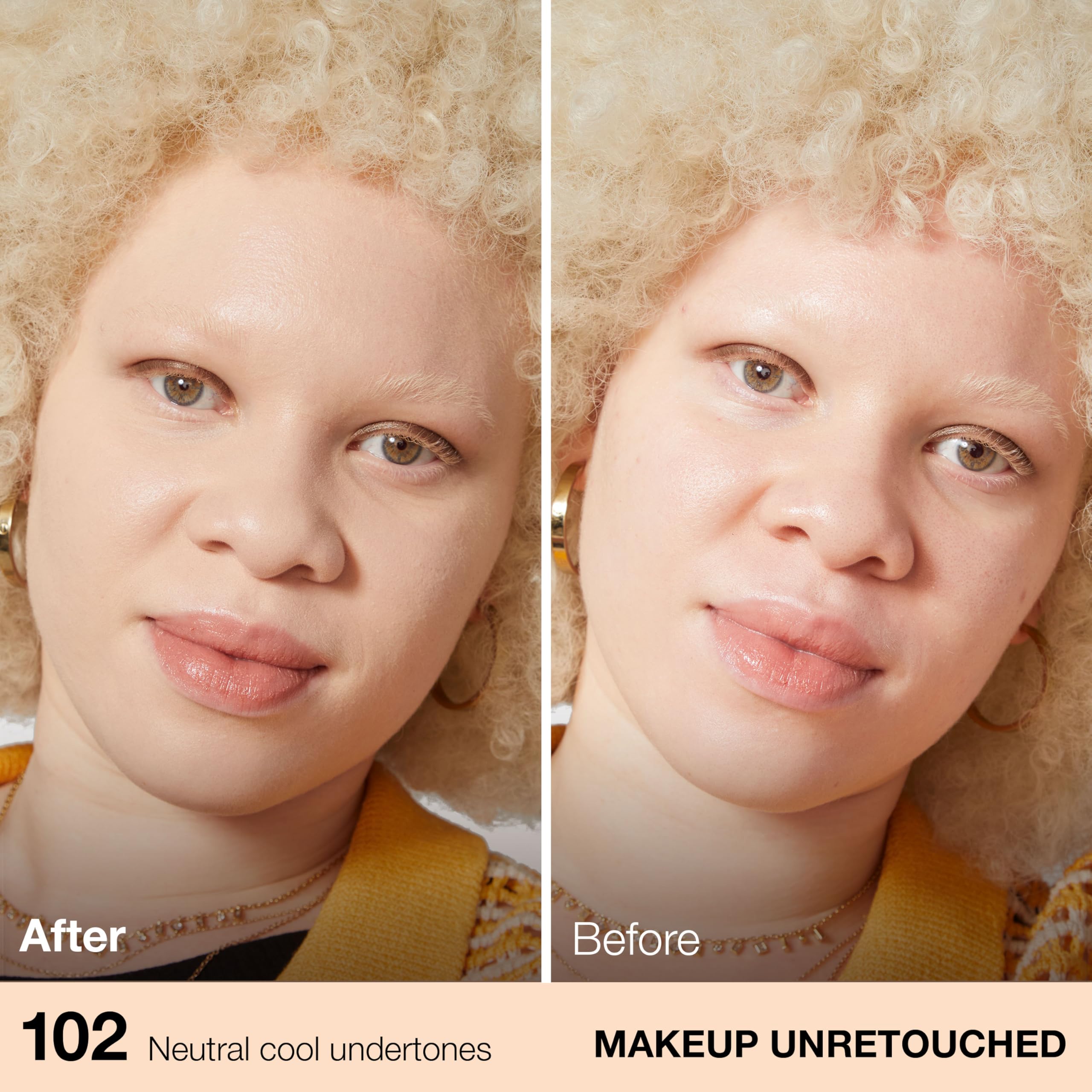 Maybelline close-up of foundation texture highlighting pore-blurring