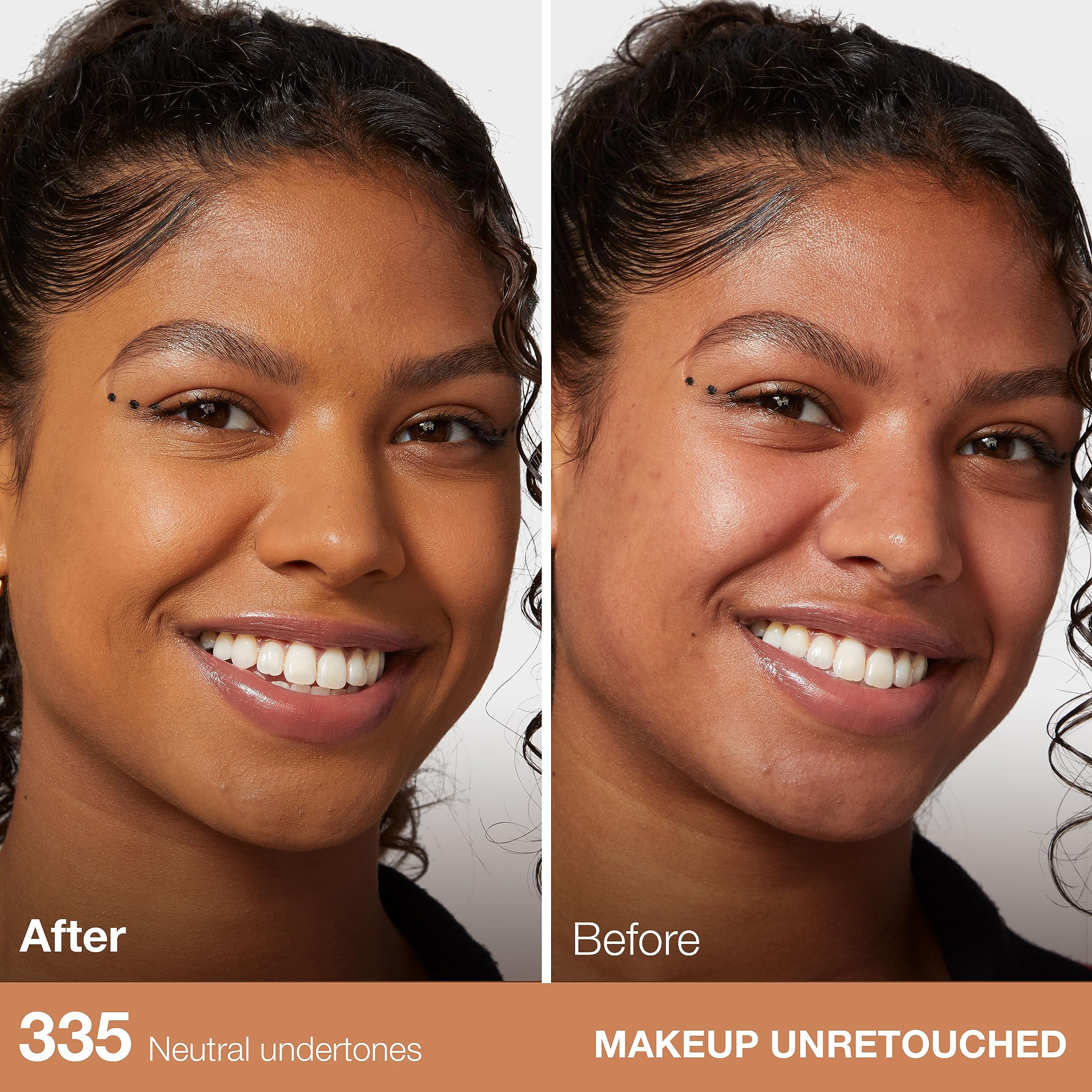 Maybelline foundation texture close-up showing smooth, oil-free finish