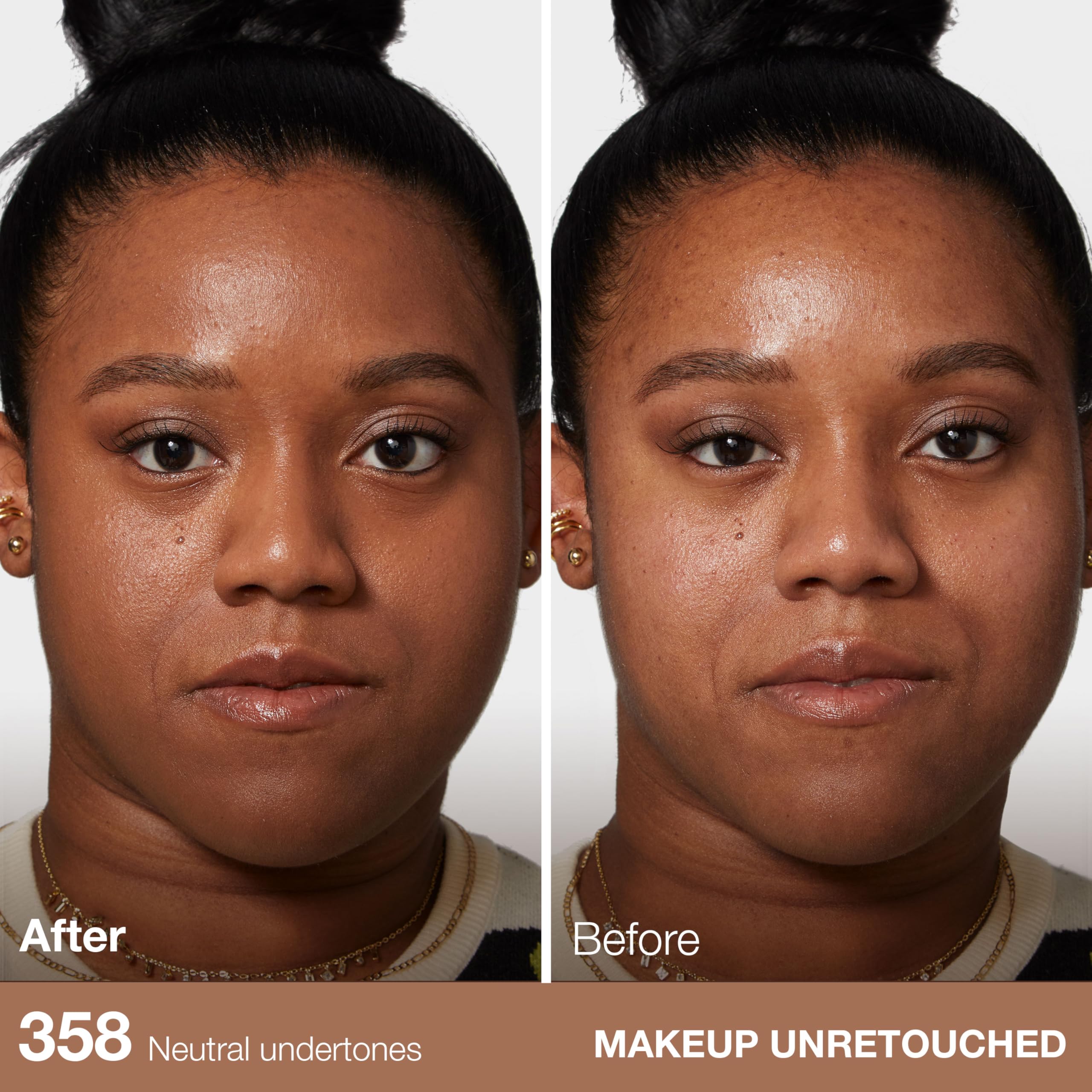 MAYBELLINE swatch of Latte texture on skin showing smooth, matte coverage