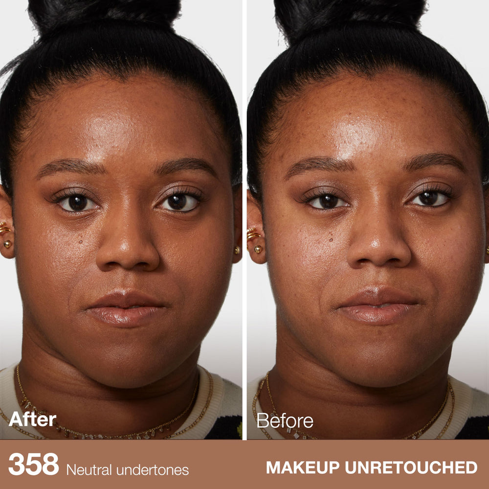 MAYBELLINE swatch of Latte texture on skin showing smooth, matte coverage