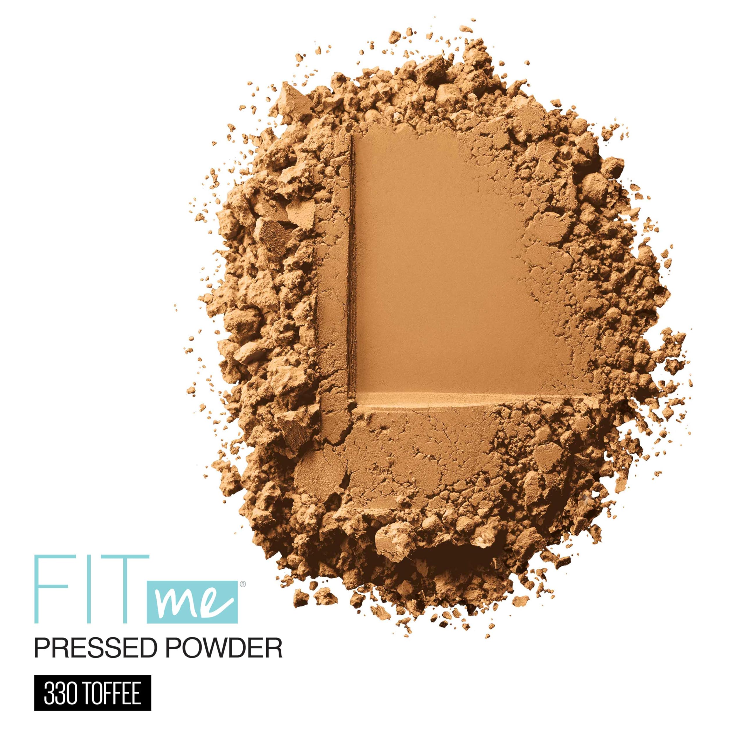 Maybelline powder pan open close-up revealing smooth pressed texture for even application