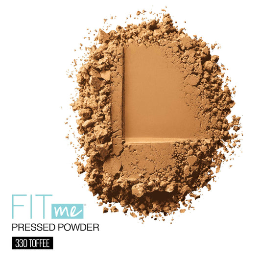 Maybelline powder pan open close-up revealing smooth pressed texture for even application