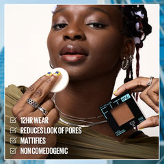 Maybelline close-up of powder surface demonstrating pore-blurring micro-powders and smooth look