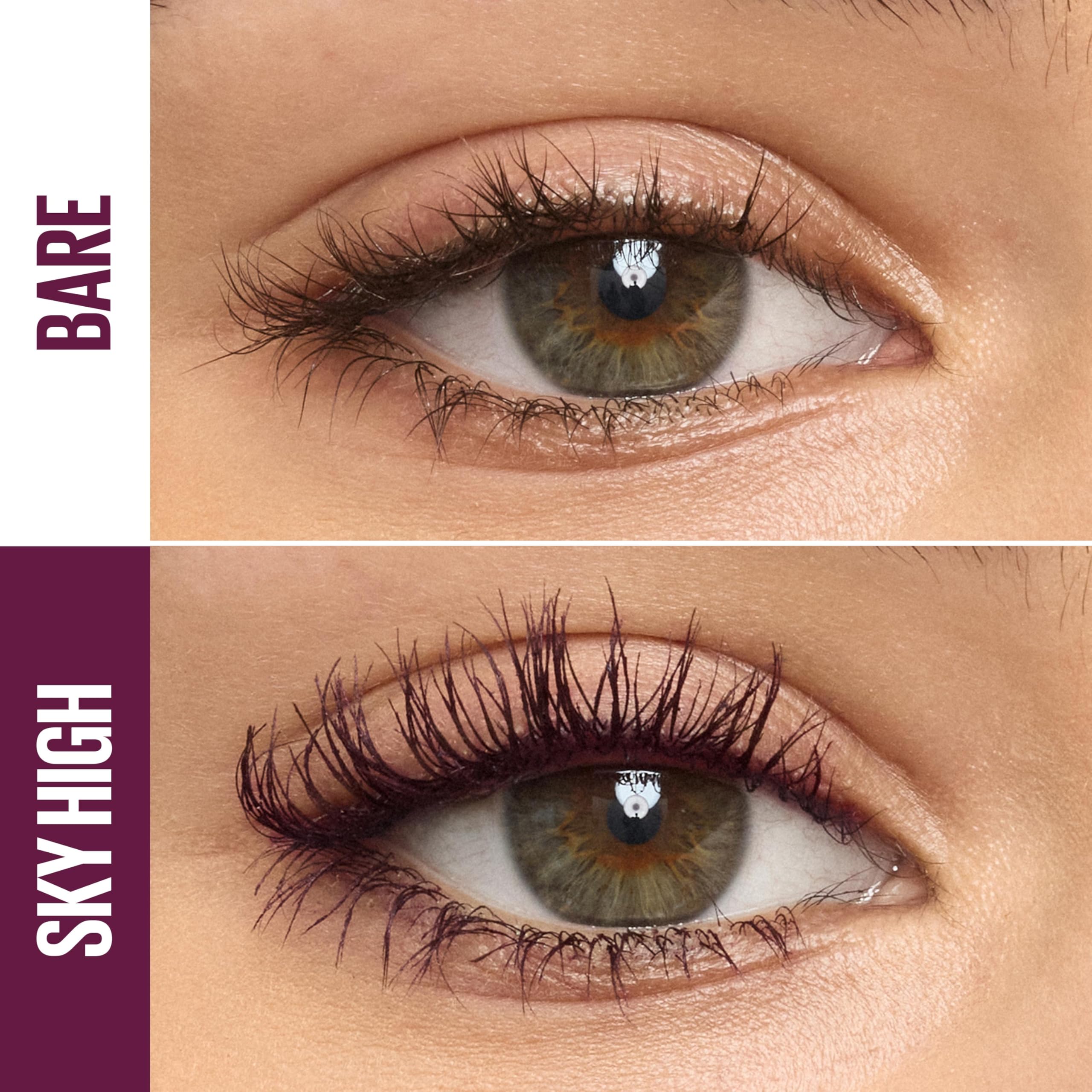 Maybelline close-up of Flex Tower brush highlights full lash coverage benefit