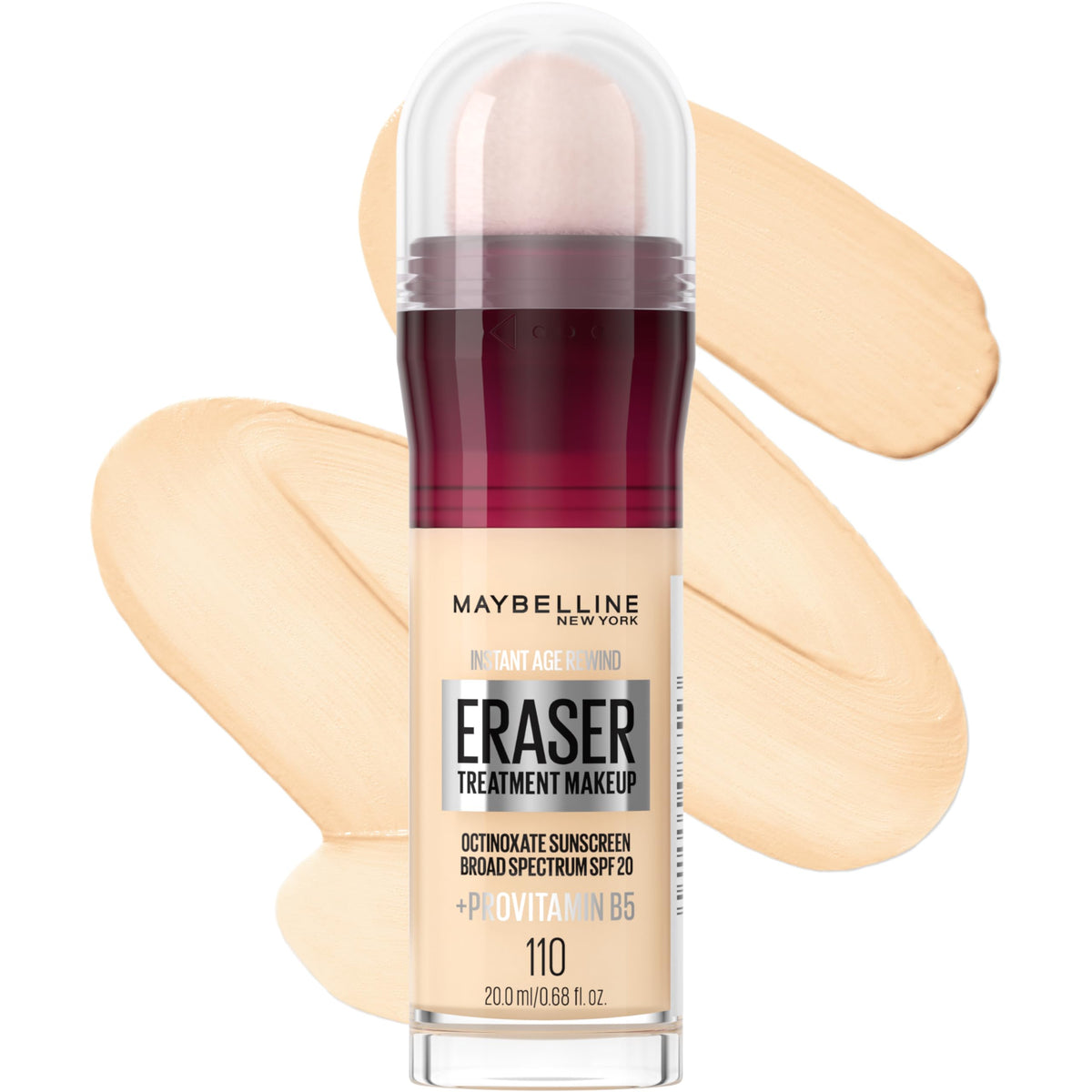 Maybelline front packaging showing foundation bottle and SPF benefit