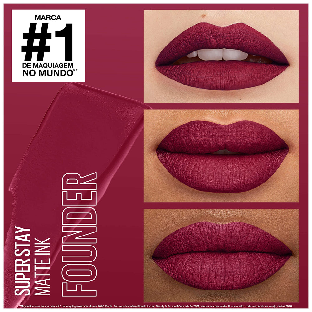Maybelline Founder liquid texture swipe demonstrating rich pigment and smooth finish