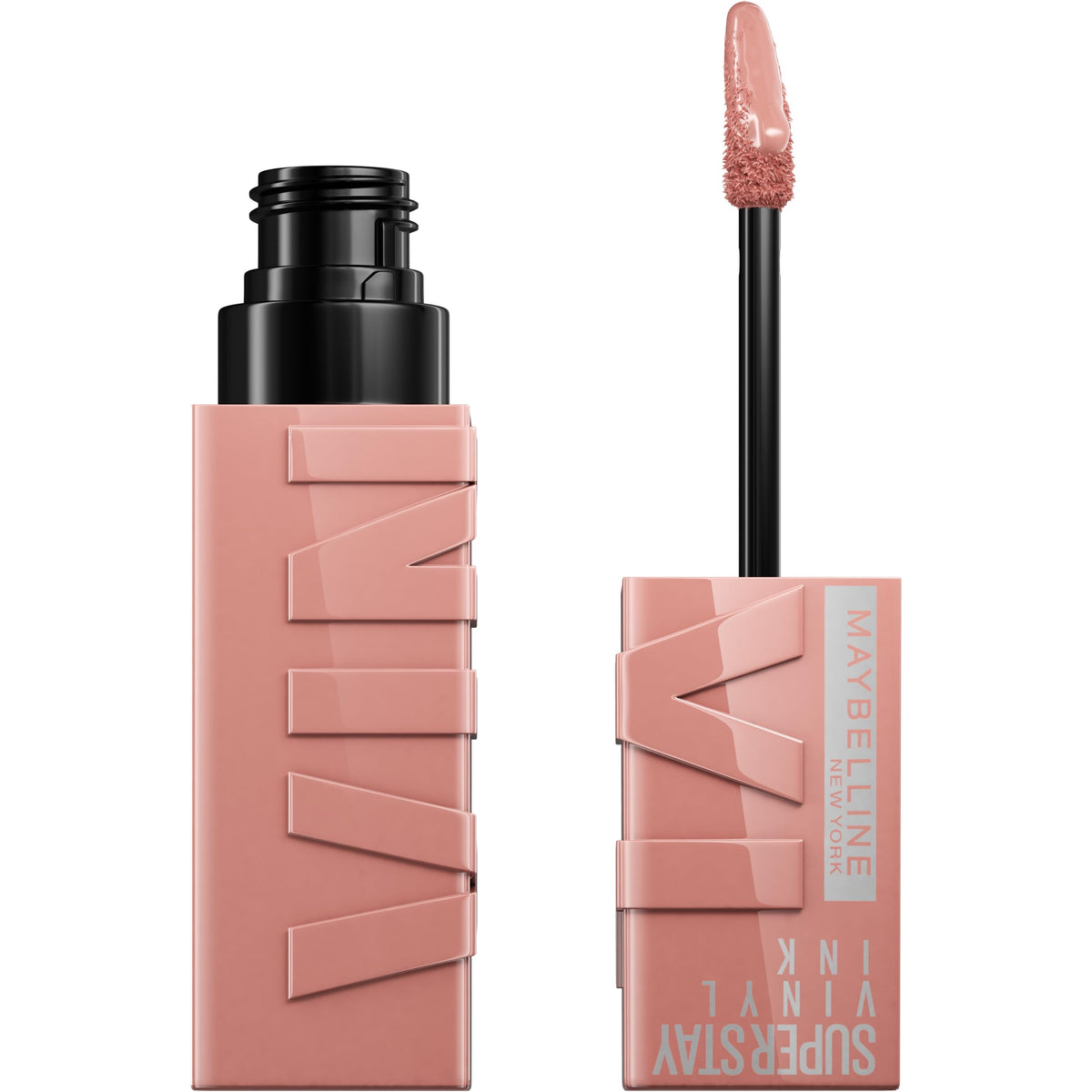 MAYBELLINE front packaging of Captivated pink showing shade and glossy finish benefit