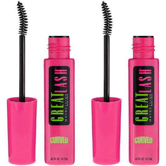 Maybelline front packaging showcasing Great Lash Curved Brush for bold volume