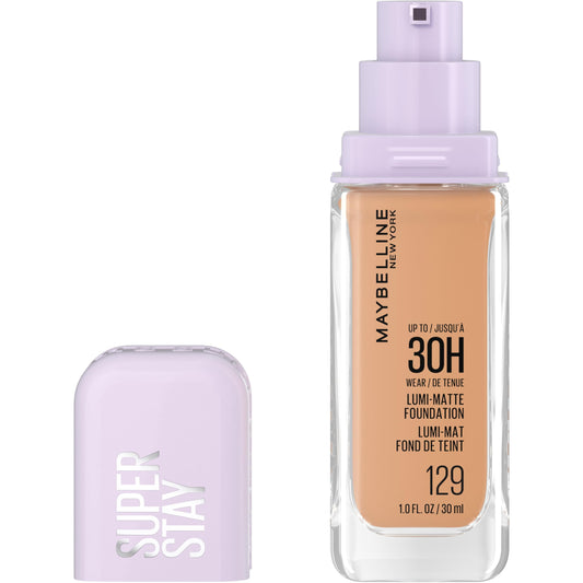 Maybelline front packaging of Lumi-Matte 129 showing product and benefit