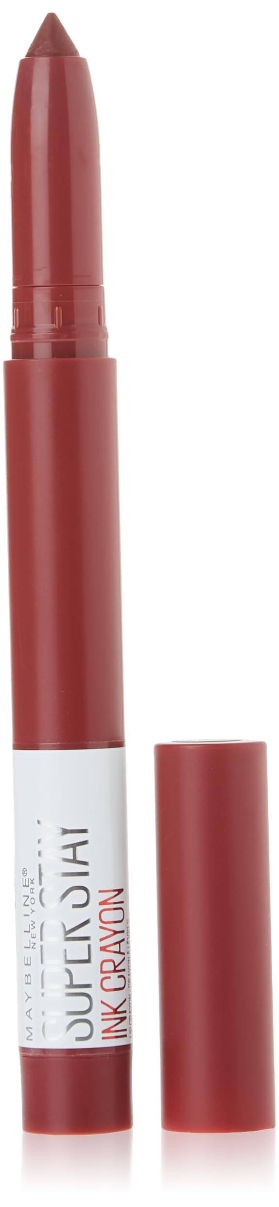 Maybelline front packaging showing bold berry shade and matte finish benefit