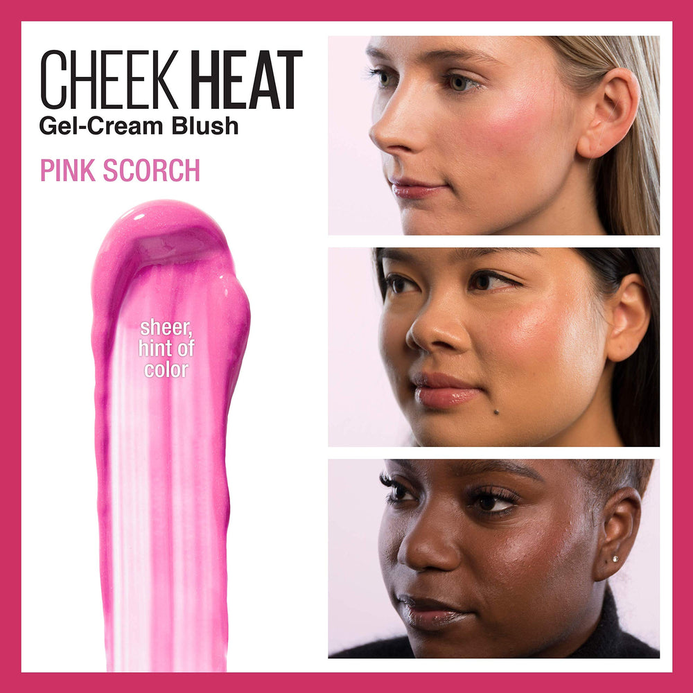 MAYBELLINE gel-cream texture close-up showing smooth blendability and dewy finish