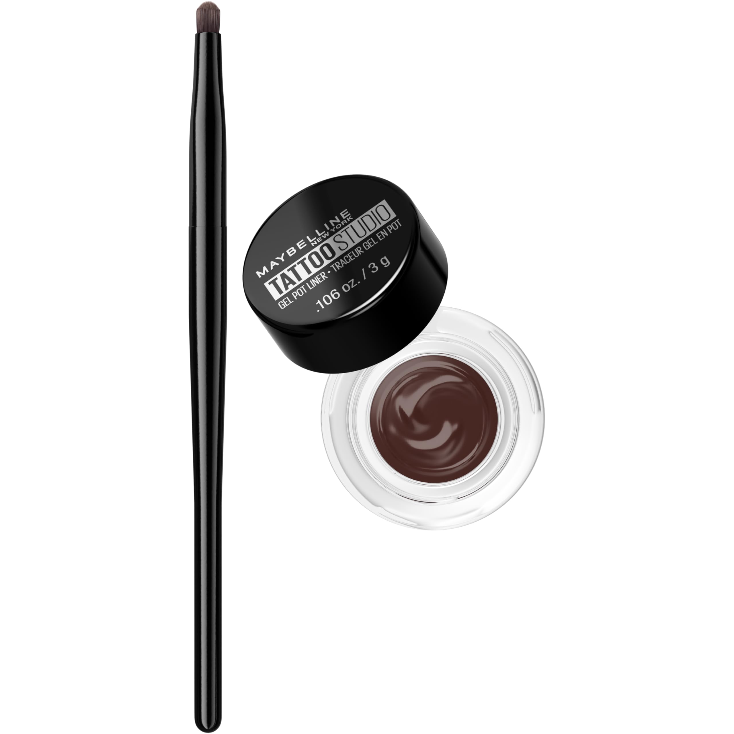 MAYBELLINE gel eyeliner front packaging showing product and waterproof benefit