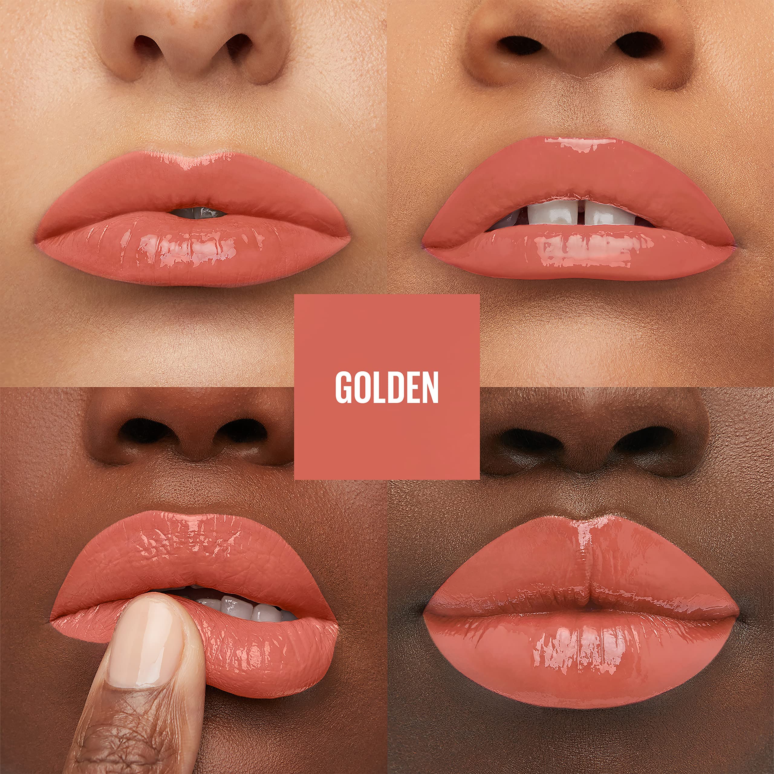 Maybelline Golden Pink swatch on skin showing true color payoff benefit